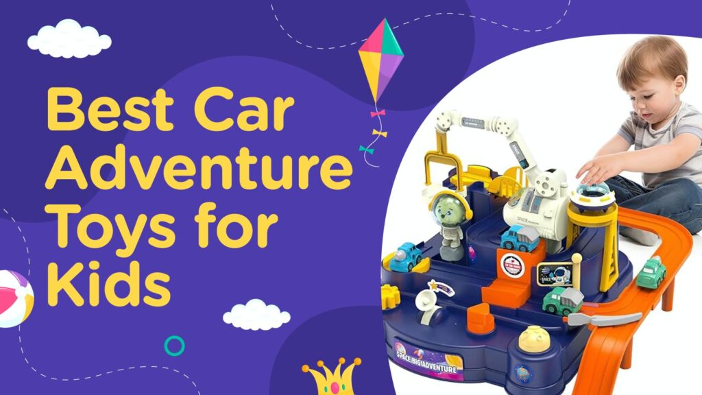 Colorful car race track set for kids