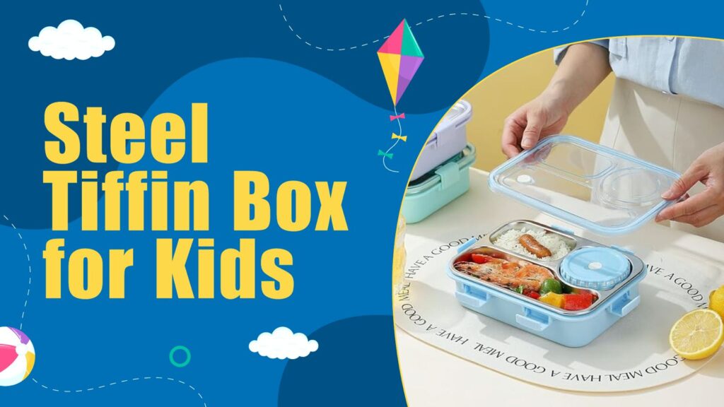 Steel tiffin box for kids, ideal for school and snacks