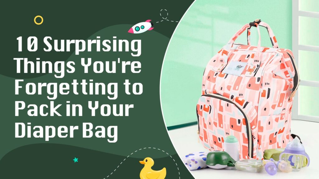 Open diaper bag neatly packed with baby essentials and often-forgotten items for parents in 2025